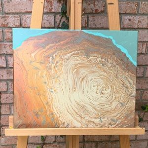 “Petrichor” - Copper & Aqua Acrylic Pour Painting
